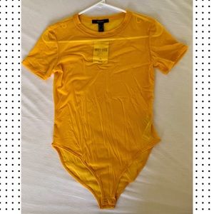 Sheer golden yellow bodysuit